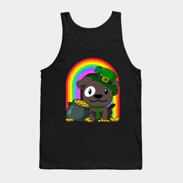 French Bulldog Rainbow Irish Clover St Patrick Day Dog Gift print Tank Top by theodoros20